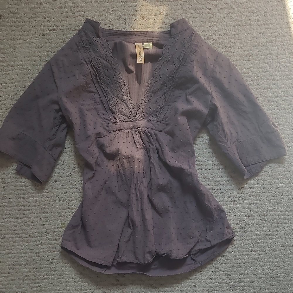 Eyeshadow Lavender Lace Trim Blouse